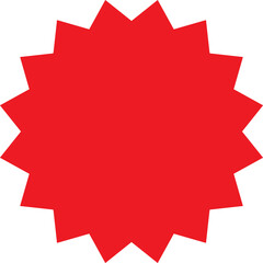 Starburst red sticker set, collection of special offer sale oval and round shaped sunburst labels and badges. Promo stickers and badges, seal, stamp, print with star edges. Vector.