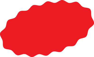 Starburst red sticker set, collection of special offer sale oval and round shaped sunburst labels and badges. Promo stickers and badges, seal, stamp, print with star edges. Vector.