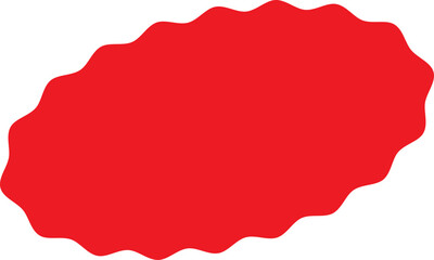 Starburst red sticker set, collection of special offer sale oval and round shaped sunburst labels and badges. Promo stickers and badges, seal, stamp, print with star edges. Vector.