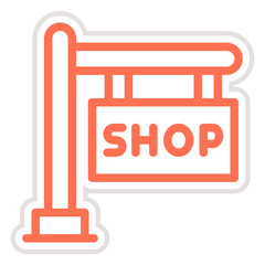 Shop Sign Vector Icon Design Illustration