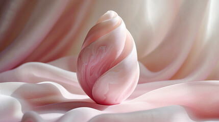 ピンク色の卵の彫刻