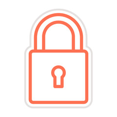 Locked Vector Icon Design Illustration