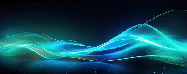 abstract futuristic background with green blue glowing neon moving high speed wave lines and bokeh lights. Data transfer concept Fantastic wallpaper