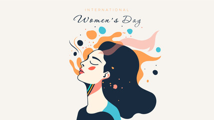 Celebration commemorating international women's day. World women's day. displays illustrations of women and beautiful flowers around them. women's day, gender equality.