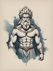 Fototapeta premium zeus minimalist t-shirt design