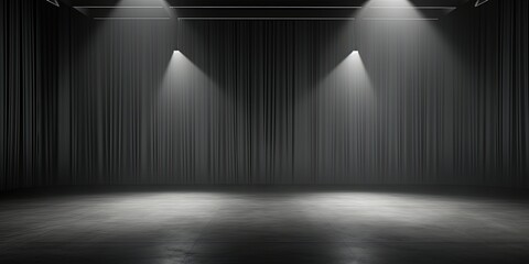Artistic performances stage light background with spotlight illuminated the stage for contemporary dance. Empty stage with monochromatic colors and lighting design.