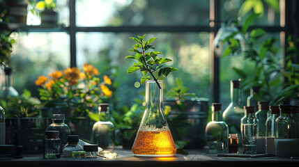 beaker in plants lab.