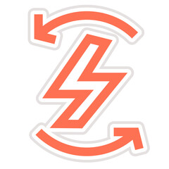 Electricity Recycling Vector Icon Design Illustration