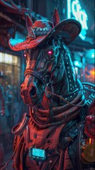 Cybernetic wild west robotic horses