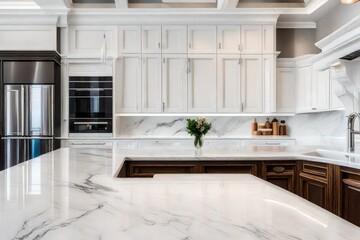 modern kitchen interior with white walls