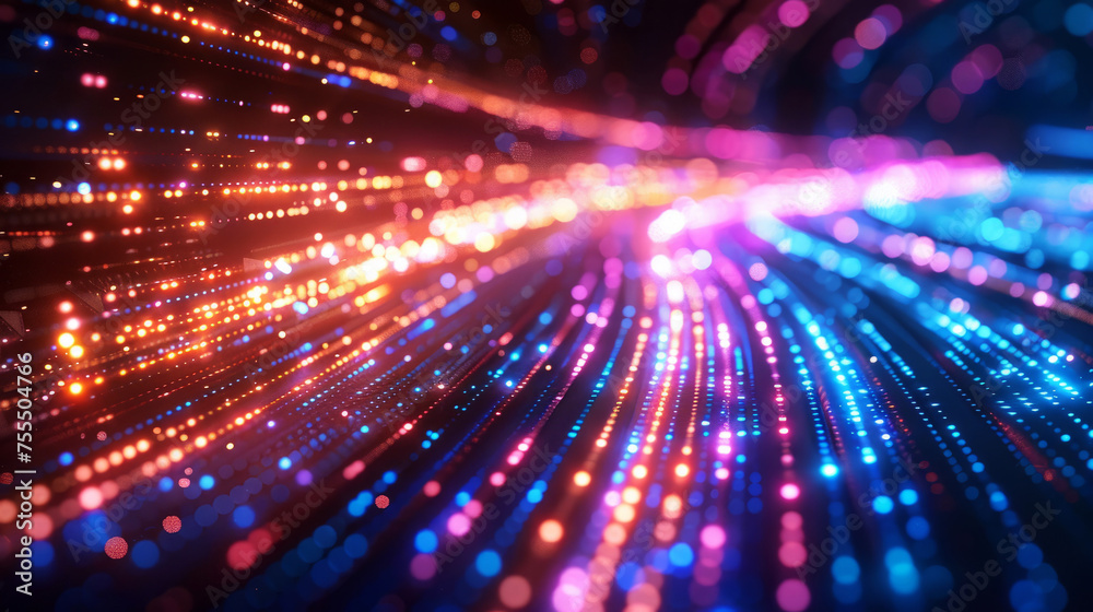 Wall mural vibrant abstract technology background highlighting speed and global data connectivity