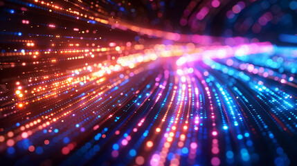 Obraz premium Vibrant abstract technology background highlighting speed and global data connectivity
