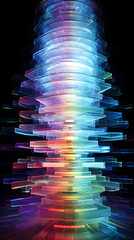 A Symphony of Colors: A Thoughtful Depiction of a Vast Stack of CDs