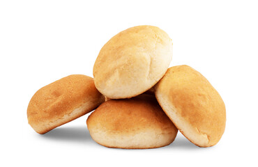 Fresh tasty buns with sesame seeds isolated on white — Photo
