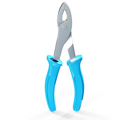 Hand work tools, 3D rendering on white