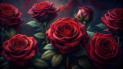 beautiful red roses bouquet background