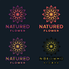 Nature flower logo premium vector design