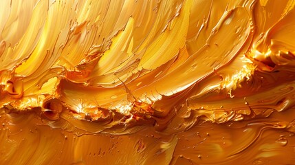 The abstract art print on canvas has golden texture. Freehand painting on canvas. Brushstrokes of paint. Modern Art. Prints, wallpapers, posters, cards, murals, rugs, hangings, prints...