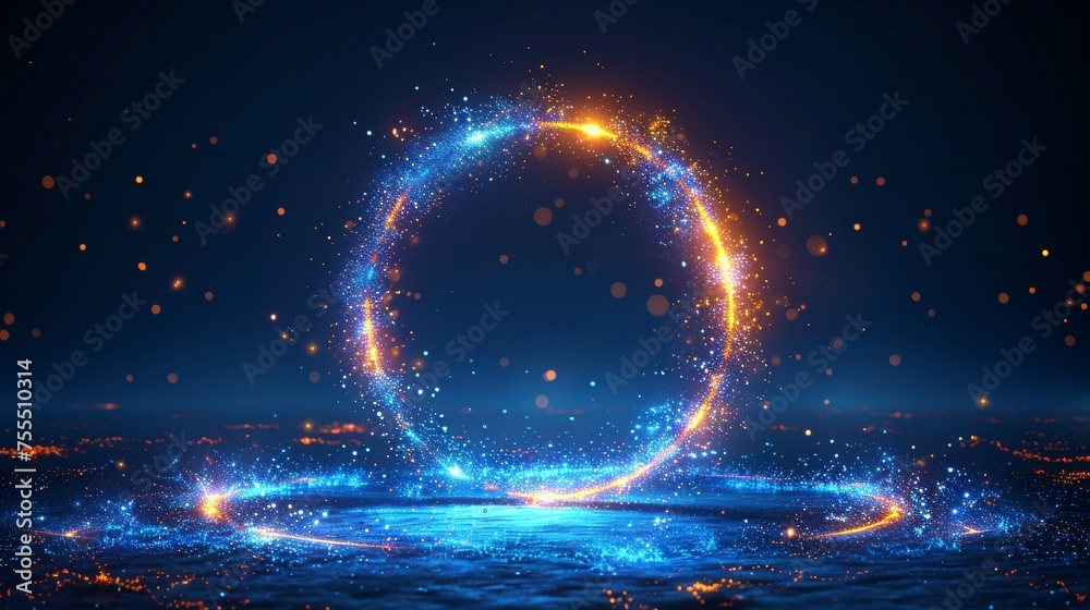 Aufkleber A futuristic style bubble shield in a form of a dome geometric with an abstract glowing glow. Template concept in a futuristic style.