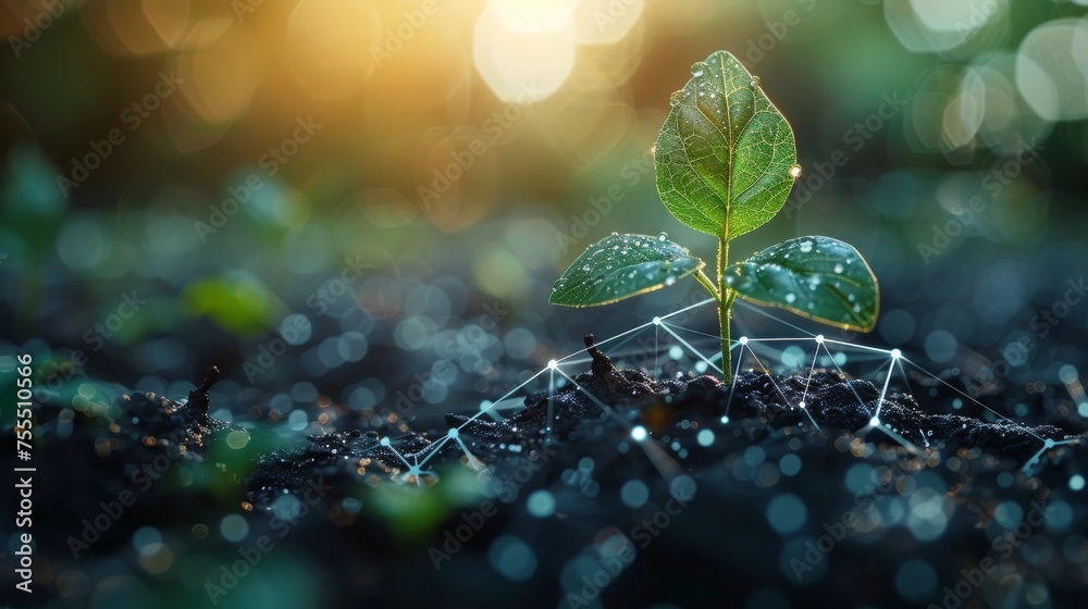 Poster seedling or sprout. concept for a startup or a new life. abstract illustration isolated on white bac