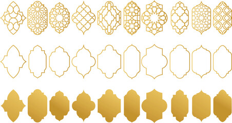 Moroccan Arabic frames. Vector vignettes bundle arabic style. Arabian pattern. Moroccan window - obrazy, fototapety, plakaty