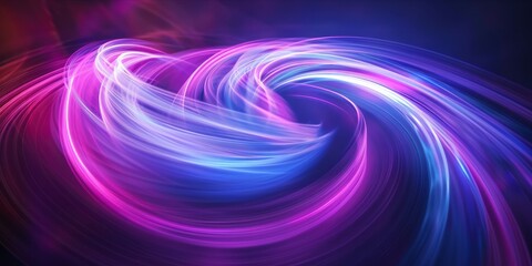 Obraz premium Colorful swirling light vortex on a dark background