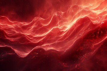 Red Pulsating Abstract Waves