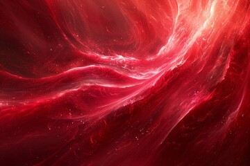 Red Pulsating Abstract Waves