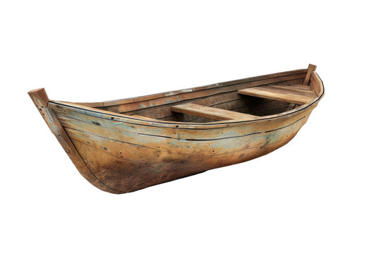 3D render asset of boat wooden older on transparency background PNG
