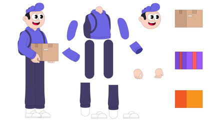 Young delivery boy character for rigging and animation.
