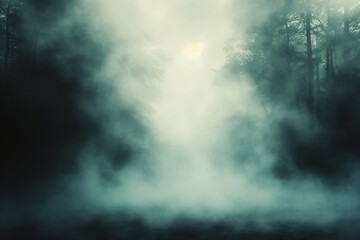 Mystical Enigma: Foggy Mystery - obrazy, fototapety, plakaty