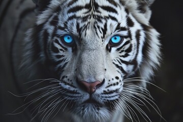 White tiger with blue eyes