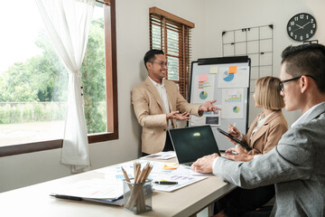 Group of various generation businessperson working in the office. Management strategy.