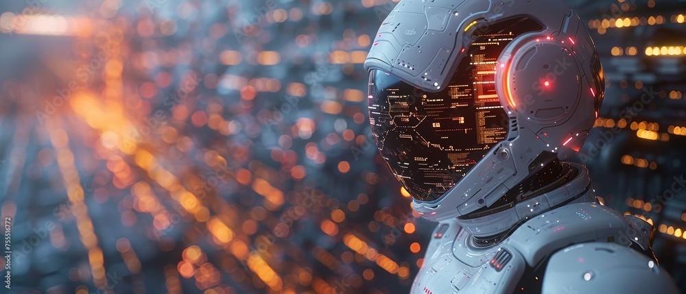 Leinwandbilder Using command prompt for generating something, futuristic technology transformation using AI tech, businessman showing virtual graphics Global Internet connect Chatgpt Chat.