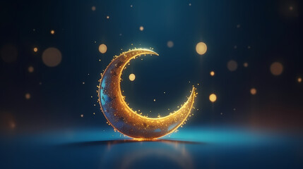 Obraz na płótnie Canvas Crescent moon on charming sky islamic background