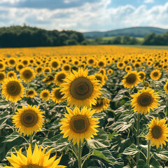 Fototapeta premium field of sunflowers