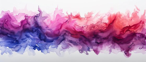 Hand-painted abstract watercolor on white background.
