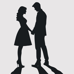 a silhouette of romantic couple