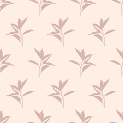 Botanical Floral Seamless Pattern Leaves, Branches