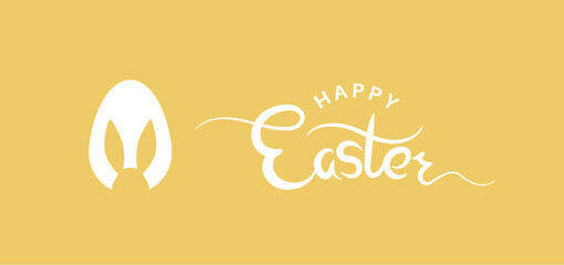 Fototapeta premium Happy Easter banner With egg shape and bunny ears. Vector EPS 10