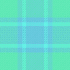 Blue textile fabric background, simple plaid seamless check. Free pattern texture tartan vector in mint and cyan colors.