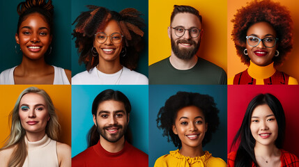Diverse Unity: A Tapestry of Faces from Different Cultures - obrazy, fototapety, plakaty