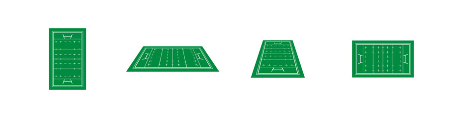 Rugby field with perspective view. Vector EPS 10