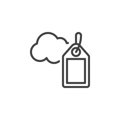 Cloud with Tag line icon