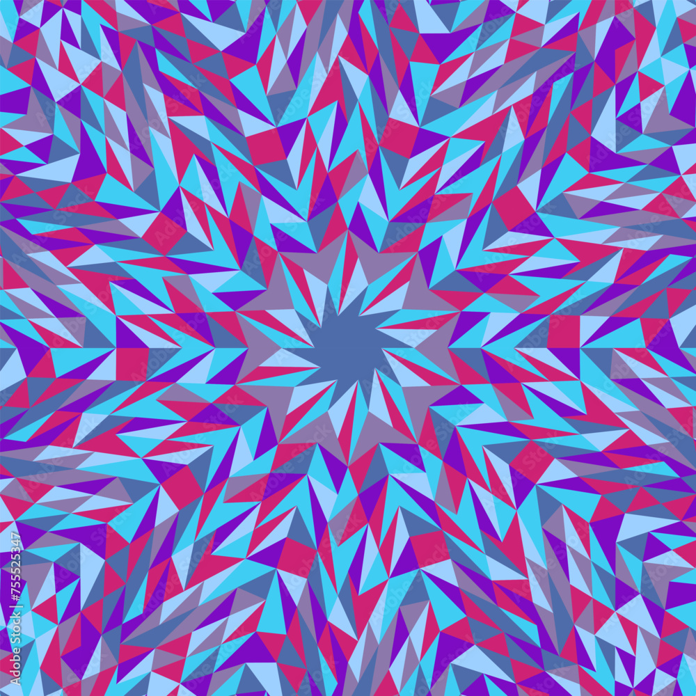 Poster round tile pattern mosaic background design - abstract circular psychedelic vector graphic with geom