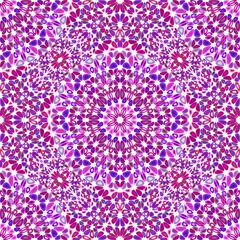 Seamless geometrical mandala ornament pattern design - bohemian floral oriental vector background illustration