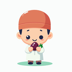 Obraz premium cute Muslim characters during the holy month