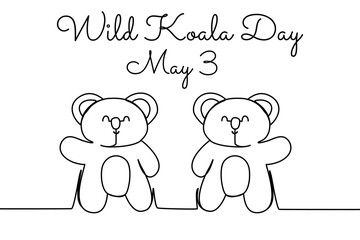 line art of Wild Koala Day good for Wild Koala Day celebrate. line art. illustration.