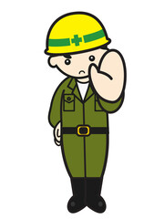 ストップポーズの作業員