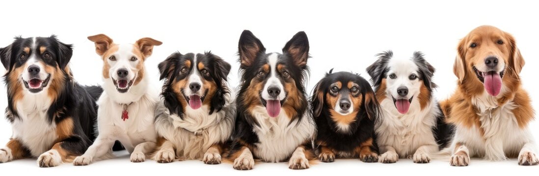 Cohort of Canines: A Cheerful Assembly of Australian Shepherd and Friends - Generative AI